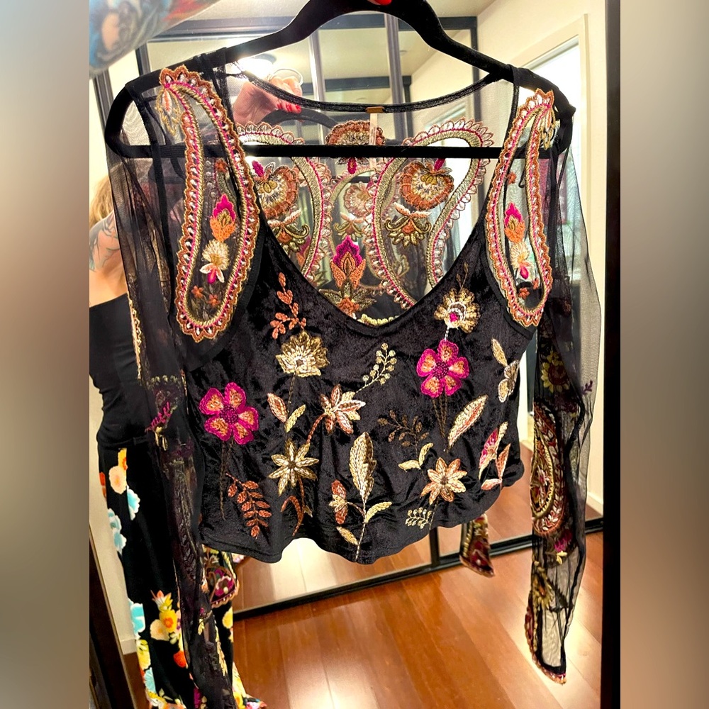 Free people embroidered velvet top - Picture 9 of 9